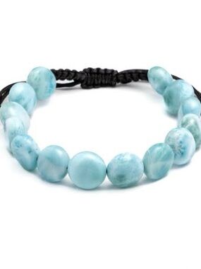 Marahlago Larimar lightweight adjustable bead bracelet ~ New in box